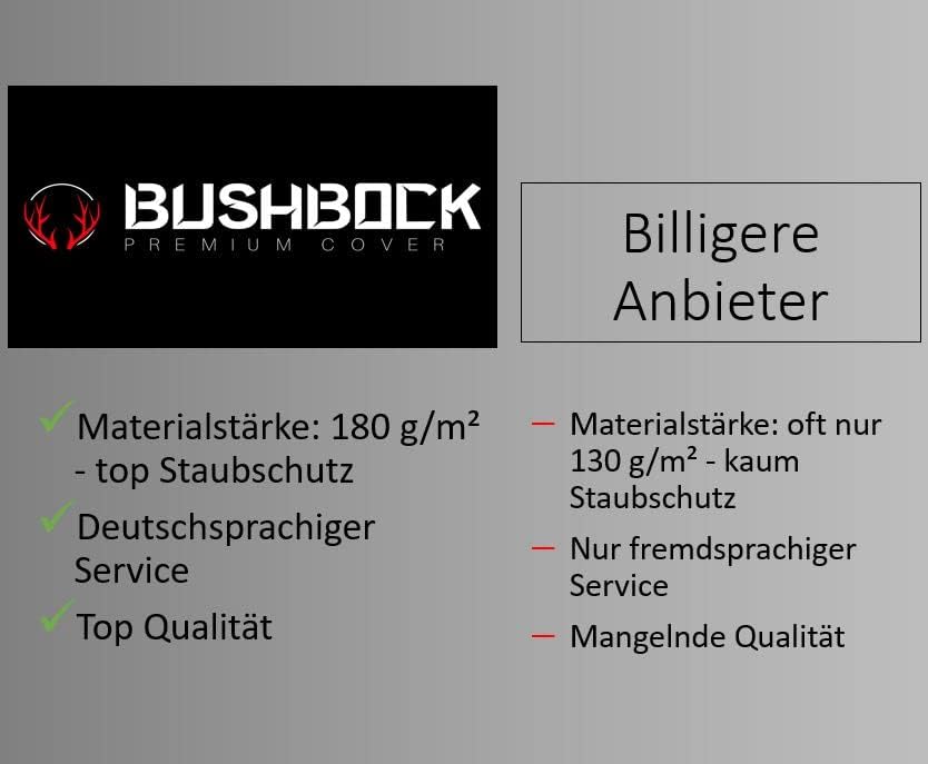 BUSHBOCK® Premium Autoabdeckung Indoor für Porsche o.ä. - Satin Schutzhülle Stoff - Abdeckplane Auto