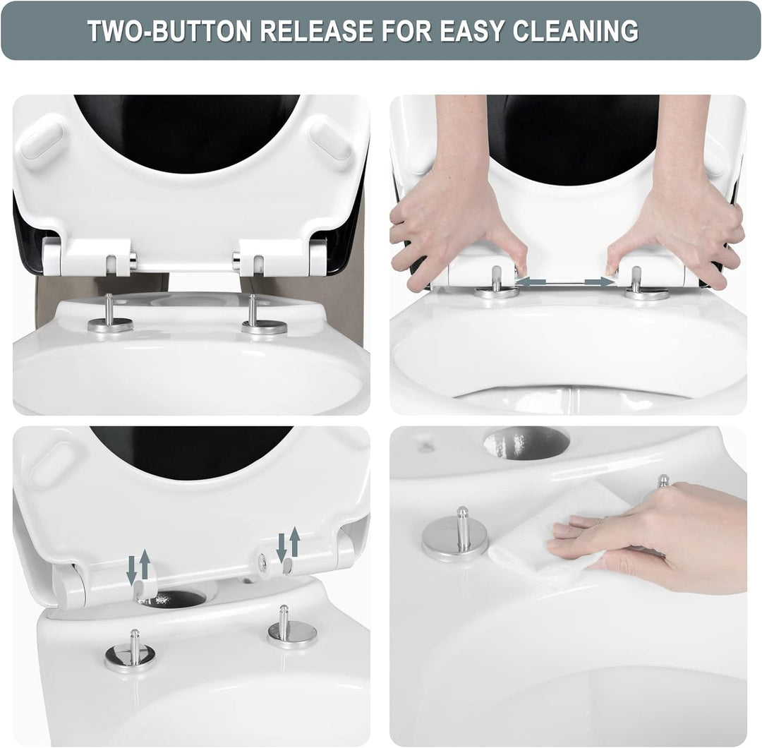 WOLTU WC Sitz mit Absenkautomatik,Toilettensitz Motiv,Klodeckel mit Quick-Release-Funktion und Antib