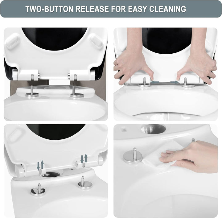 WOLTU WC Sitz mit Absenkautomatik,Toilettensitz Motiv,Klodeckel mit Quick-Release-Funktion und Antib