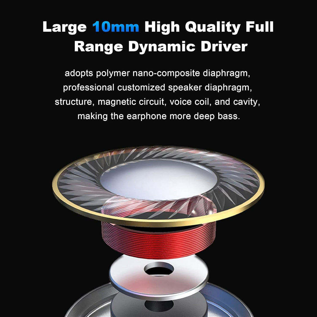 Hmusic IEM Kopfhörer, HiFi Kabelgebundene Kopfhörer, Hi-Res Verlustfrei DD+BA Treiber In-Ohr-Kopfhör