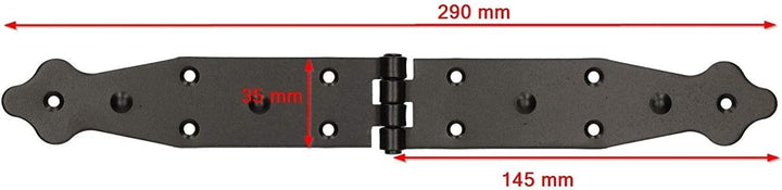 KOTARBAU® 10er Set Kistenband 290 x 35 mm Kistenscharnier Tischscharnier Möbelband Möbelscharnier Sc