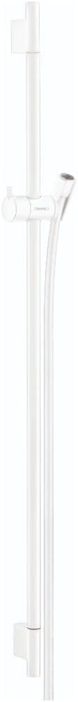 hansgrohe Duschstange Unica' S Puro 0,90m mit Brauseschlauch 1,60m, Mattweiss Mattweiss 0,90m Set mi