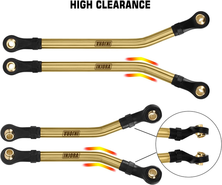INJORA 8PCS Messing High Clearance Lenker Set für 1/18 RC Crawler TRX4M High Trail K10