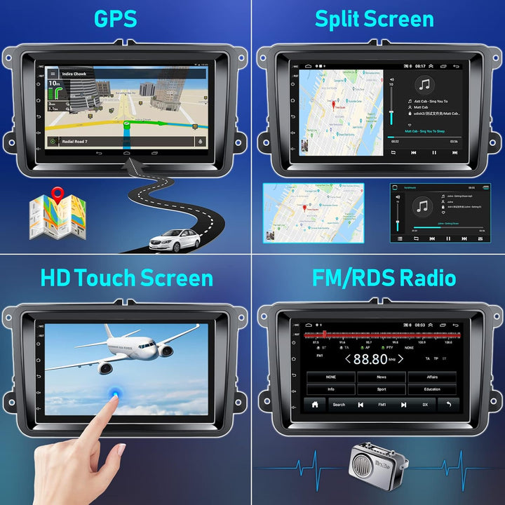 2G+32G Android 11 Autoradio Carplay mit Navi Für Volkswagen Can be Used with 17,8 cm Host Universal