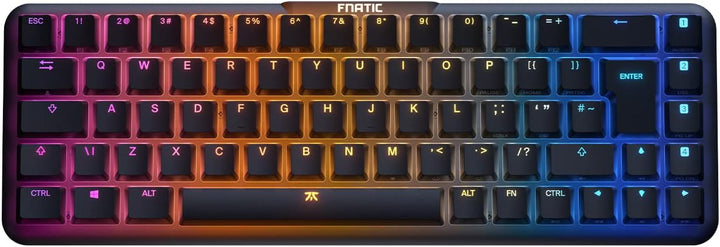 Fnatic STREAK65 LP Black | Compact RGB Gaming Mechanical Keyboard Speed Switches | PBT Doubleshot Ke
