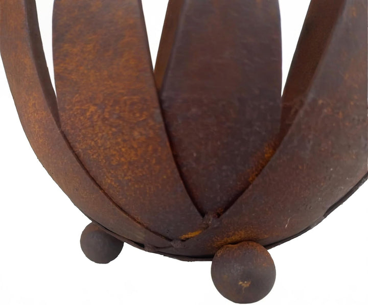 ecosoul Schale Windlicht Kerzenhalter Lotus Dekoschale verrostet mit 3 Füssen Durchmesser: 24cm unte