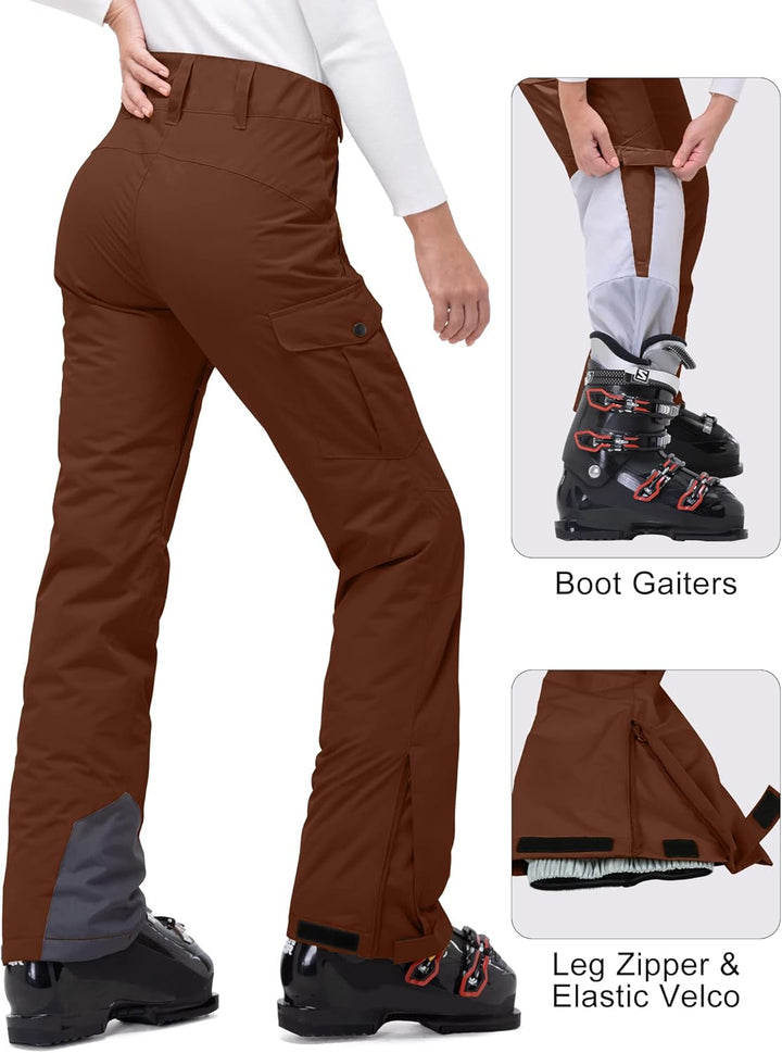 33,000ft Damen Skihose Outdoorhose Wasserdicht Winddichte Softshellhose Warme Gefütterte Thermohose