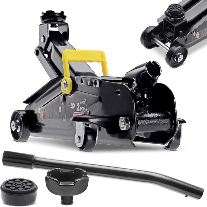 DEUBA® hydraulischer Wagenheber 2 Tonnen Hubhöhe 135-330mm inkl. Koffer inkl. Gummiauflage KFZ Auto