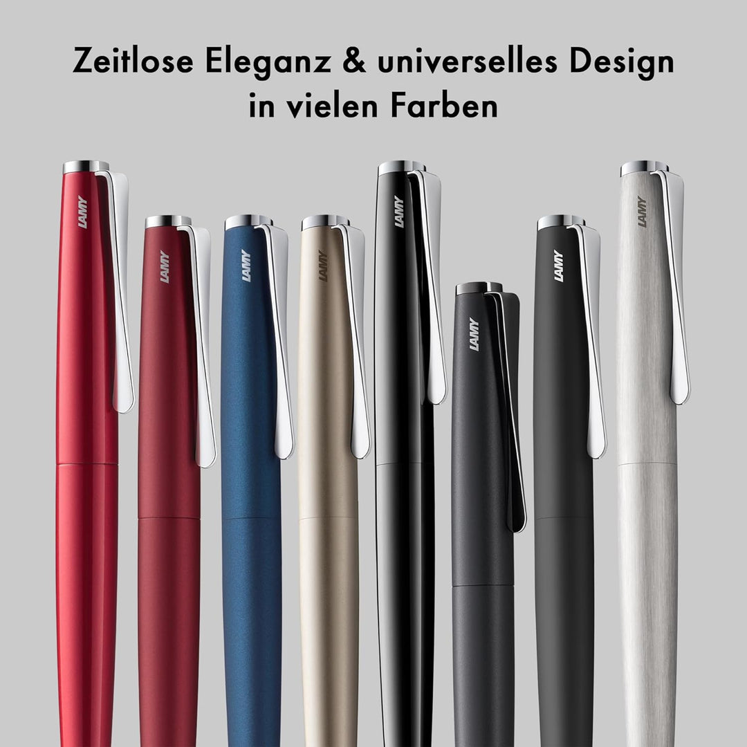 LAMY studio Premium Kugelschreiber 268 aus Edelstahl in schwarz glänzendem Lack-Finish, propellerför