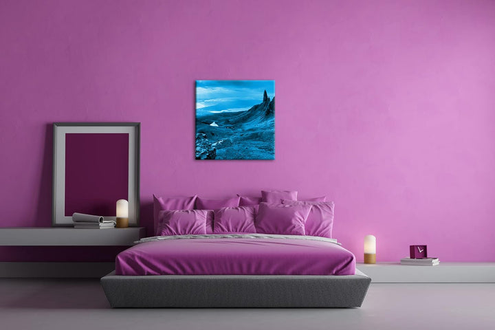deyoli Landschaft in Schottland im Format: 70x70 Effekt: Zeichnung als Leinwandbild, Motiv auf Echth