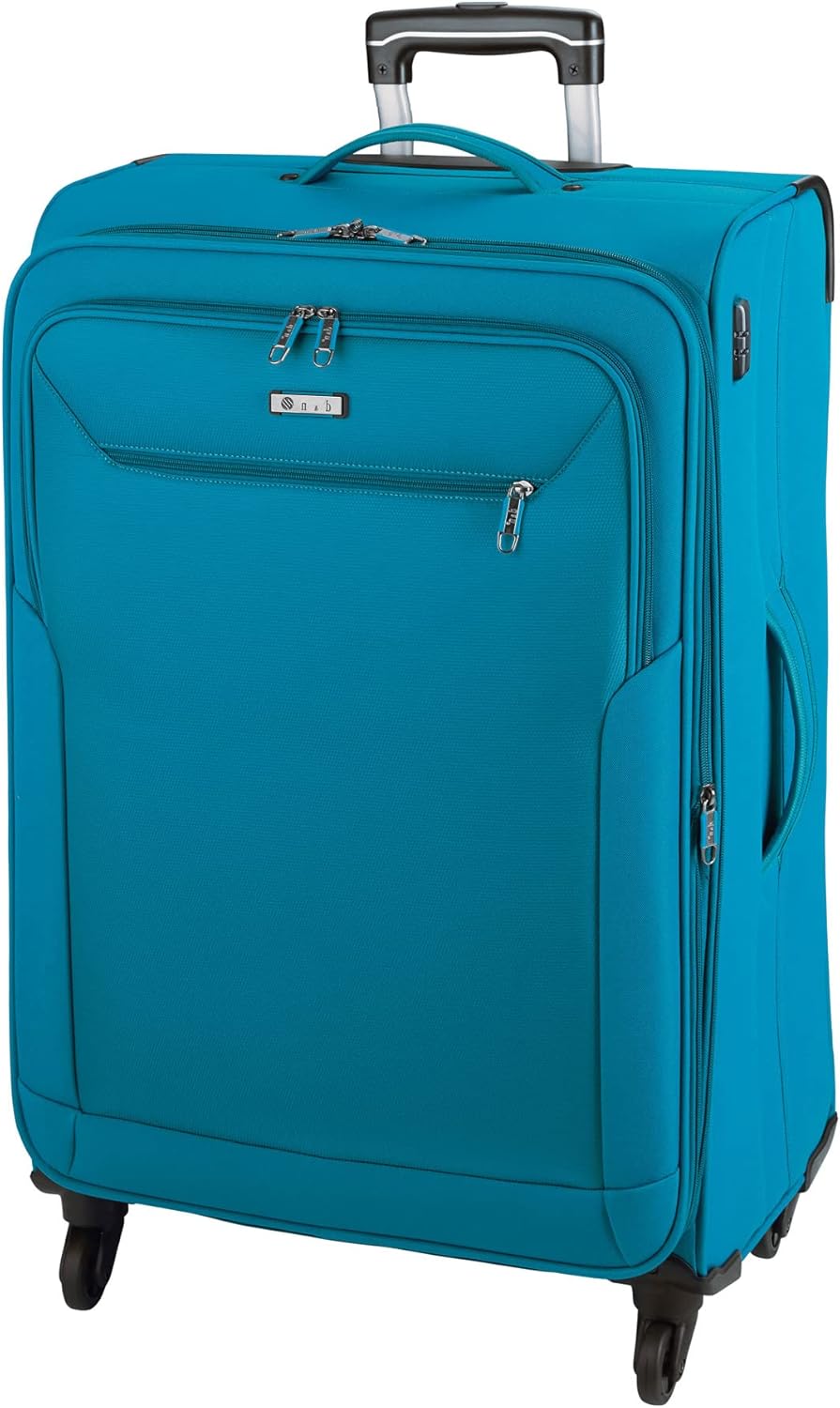 Bowatex Rollen Koffer Leicht 110 Liter Trolley gross 76 cm Stoffgepäck Hell Blau