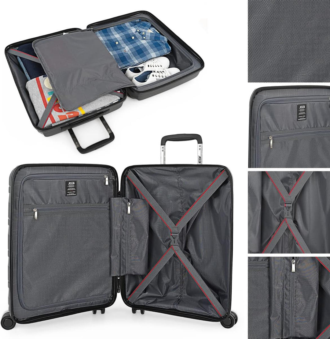 JASLEN - Koffer Gross 4 Räder Grosser Koffer Leichte - PP Reisekoffer Gross für Flugzeuge Koffer Har