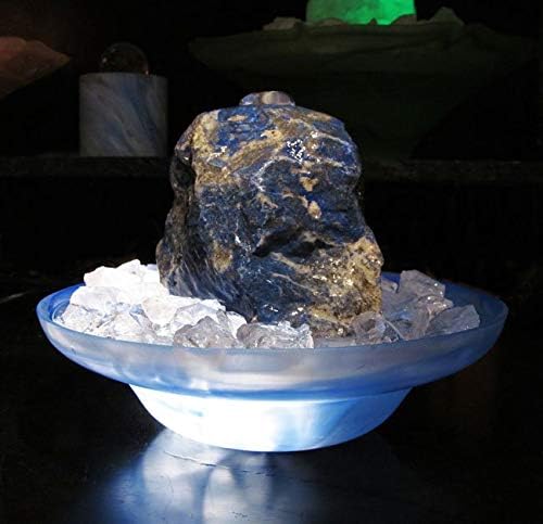 Troester's Brunnenwelt Zimmerbrunnen Lapis Lazuli mit Pumpe, Licht und Bergkristall-Chips, Quellstei