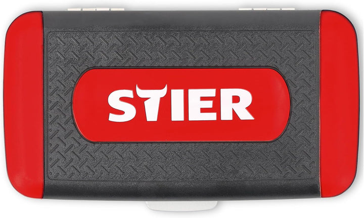 STIER Steckschlüssel- und Bit-Satz, 38-teilig, Umschaltknarre 1/4 Zoll, Sechskant-Steckschlüsseleins