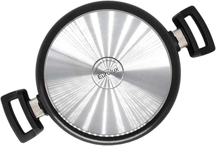 Eurolux Guss-Topf Set & Deckel Ø 28 cm - ca. 8,5 Liter - grosser hoher Universal-Koch-Topf Aluguss m