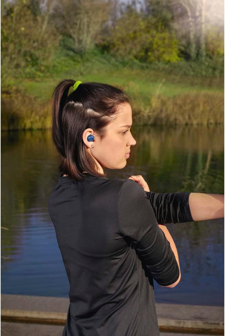 Hama Bluetooth Kopfhörer Spirit Chop IPX4 (True Wireless In Ear blau, kabellos, mit USB C Ladebox) d