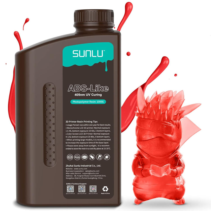 SUNLU ABS-Like 3D Drucker Resin 1KG, 405nm UV-härtendes Standard Photopolymer Schnellharz für den LC