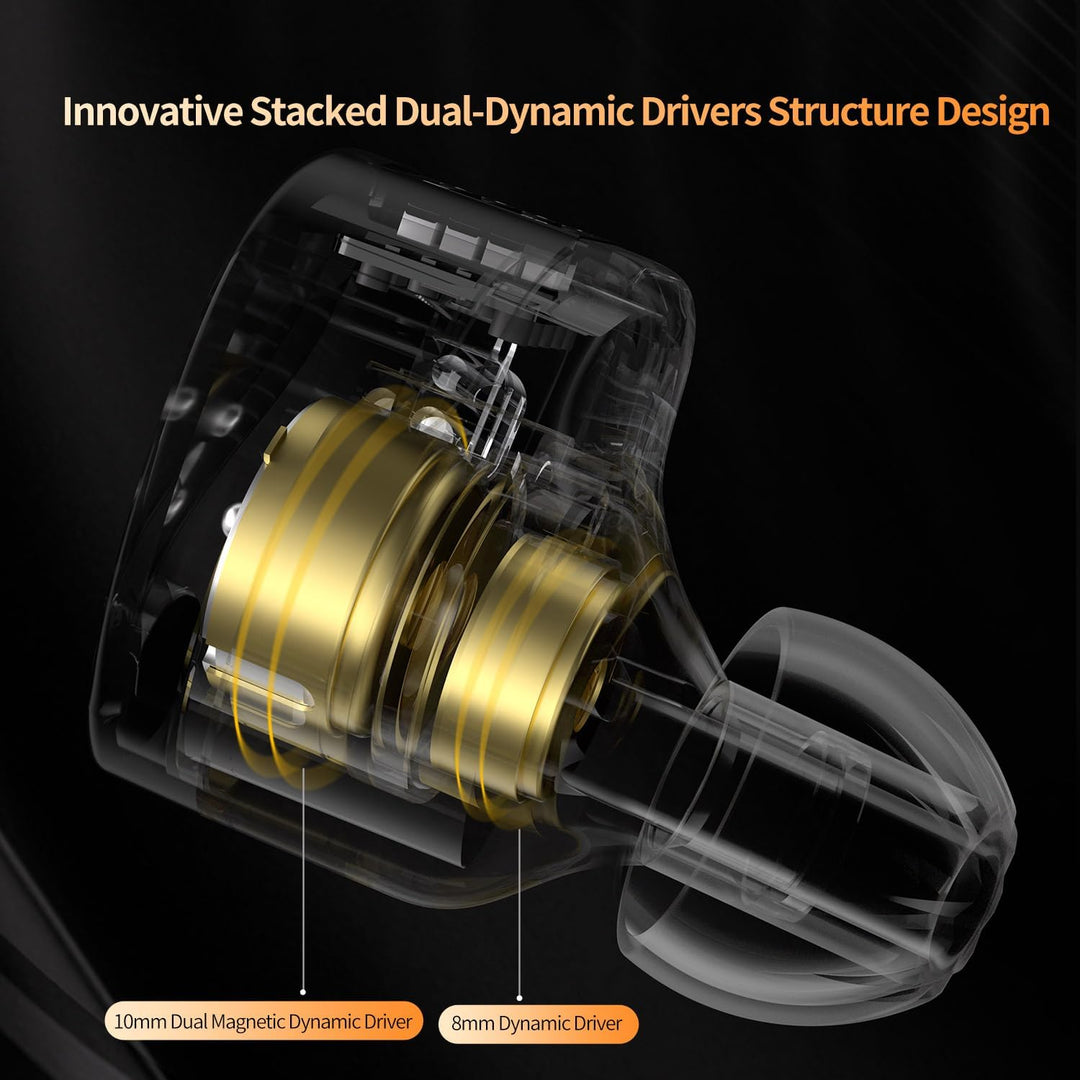 EZ EAR KZ Castor In-Ear-Kopfhörer, Tuning, verstellbar, Dual-Treiber, IEM-Ohrhörer, HiFi-Kopfhörer,