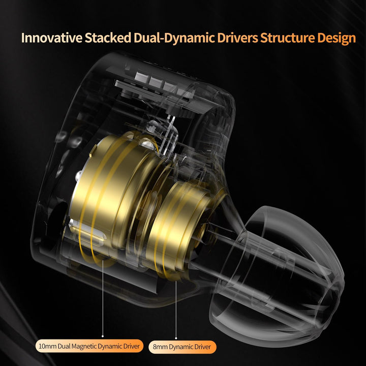 EZ EAR KZ Castor In-Ear-Kopfhörer, Tuning, verstellbar, Dual-Treiber, IEM-Ohrhörer, HiFi-Kopfhörer,