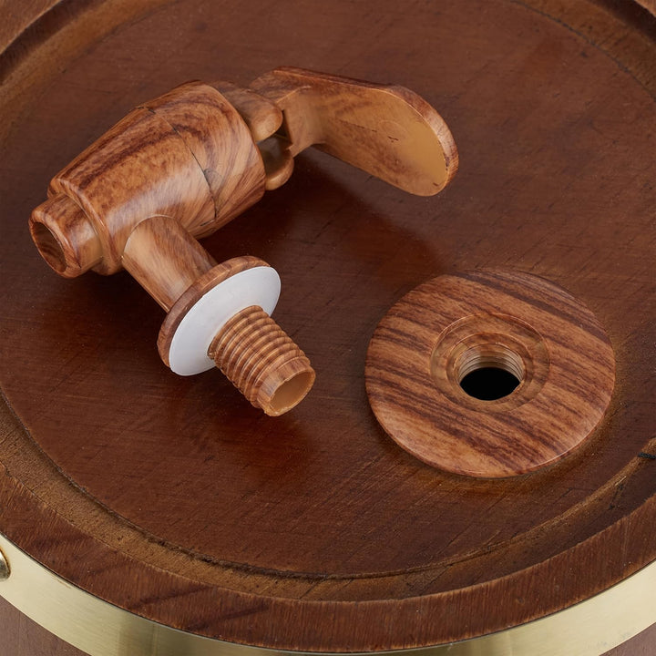 Relaxdays Holzfass klein, 2,2 l, Whiskyfass mit Bock & Zapfhahn, für Wein & Spirituosen, Deko Schnap