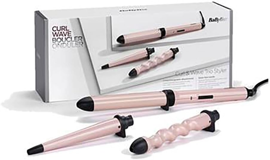 BaByliss Curl and Wave Trio Multistyler, Professioneller Lockenstab mit 3 Aufsätzen für Locken, Well