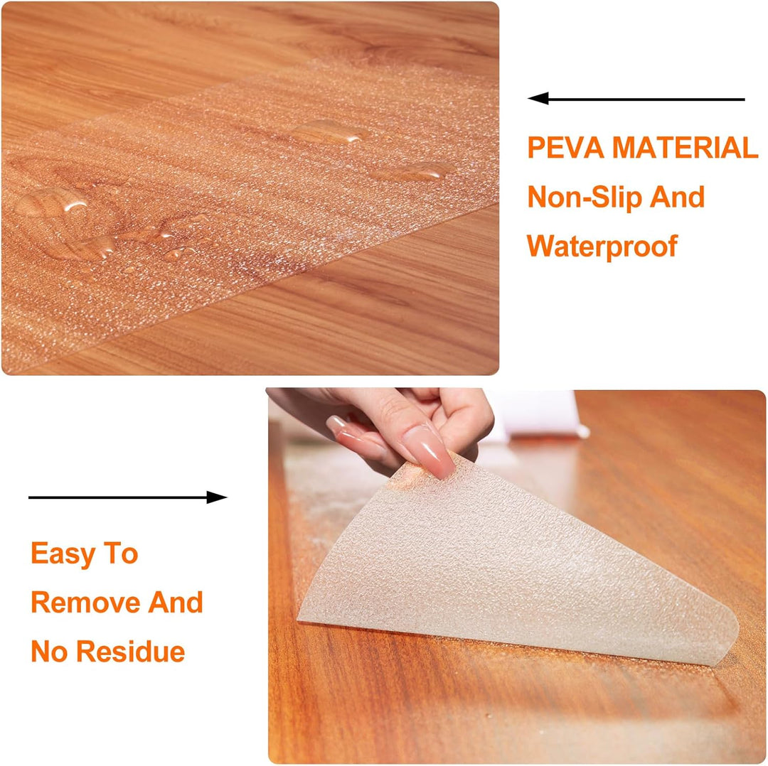 Spurtar Transparent Stufenmatten Innen Treppenstufen Matten, 15 Stück 10 x 81 cm Treppenteppich Anti