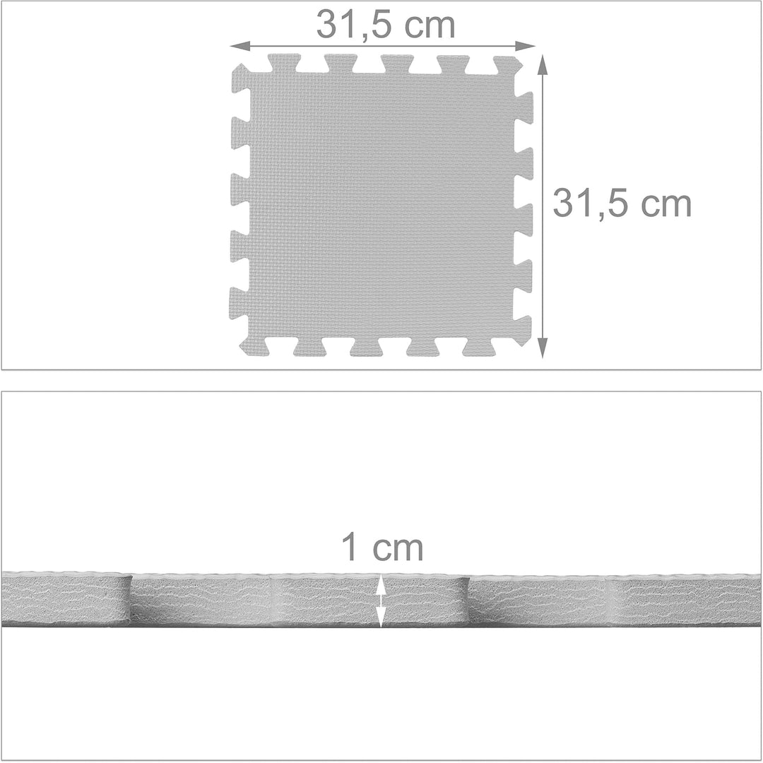 Relaxdays Puzzlematte 36-teilig, EVA Schaumstoff, schadstofffrei, 1,4 m², Spielmatte mit Rand, Kinde