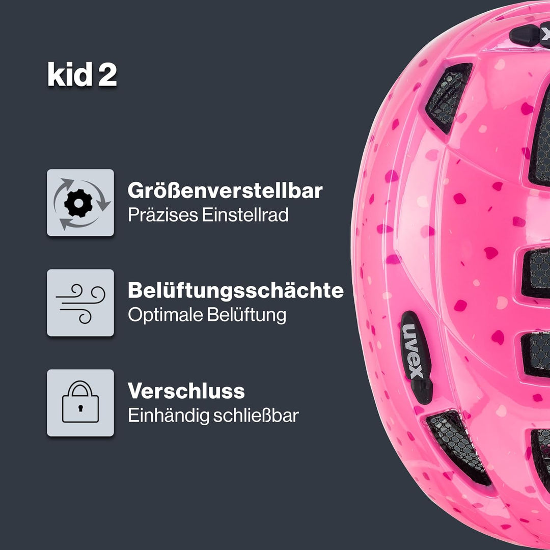 Uvex Unisex Kinder Radhelm 46-52 cm pink confetti, 46-52 cm pink confetti