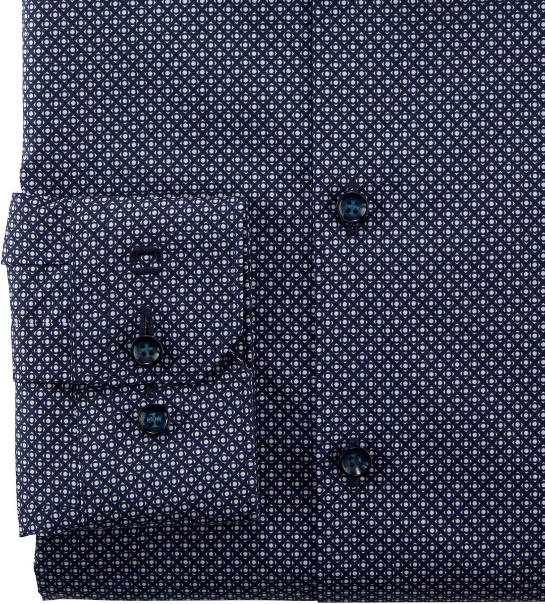 OLYMP Herren Businesshemd Langarm No. Six,Rotationsdruck,super Slim,Modern Kent 42 Marine 18, 42 Mar