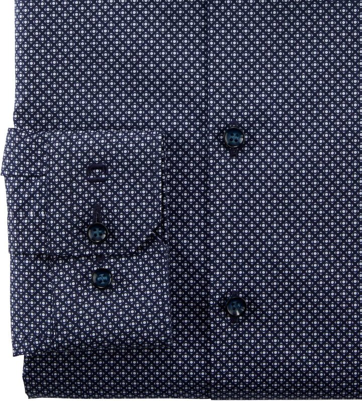 OLYMP Herren Businesshemd Langarm No. Six,Rotationsdruck,super Slim,Modern Kent 42 Marine 18, 42 Mar