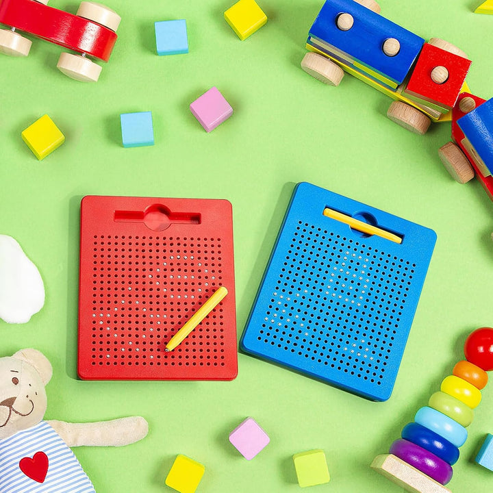 POFIBO Magnetische Zeichentafel - 2 StĂŒck Magnetisches Zeichenbrett mit Kugeln und Stift Kleine Magn