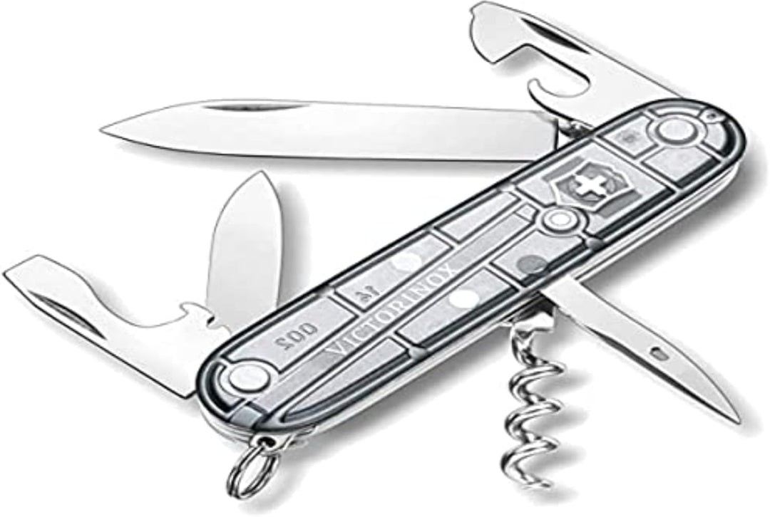 Victorinox Taschenmesser Spartan (12 Funktionen, grosse Klinge, Korkenzieher) 91mm Silber Transparen