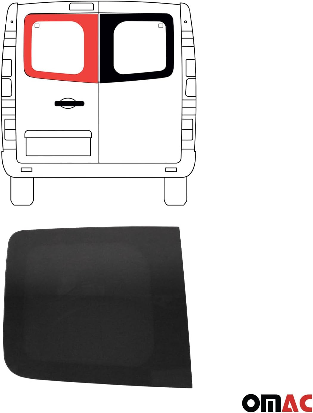 Heckscheibe Flügeltür Auto Fenster kompatibel mit Opel Vivaro 2001-2014 Doppelflügeltür Hinten Links