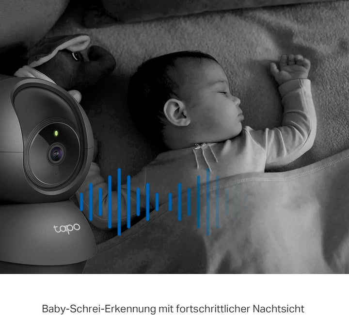 Tapo TP-Link C211 WLAN IP Kamera Überwachungskamera (Linsenschwenkung und Neigung, 3MP-Auflösung, 2-