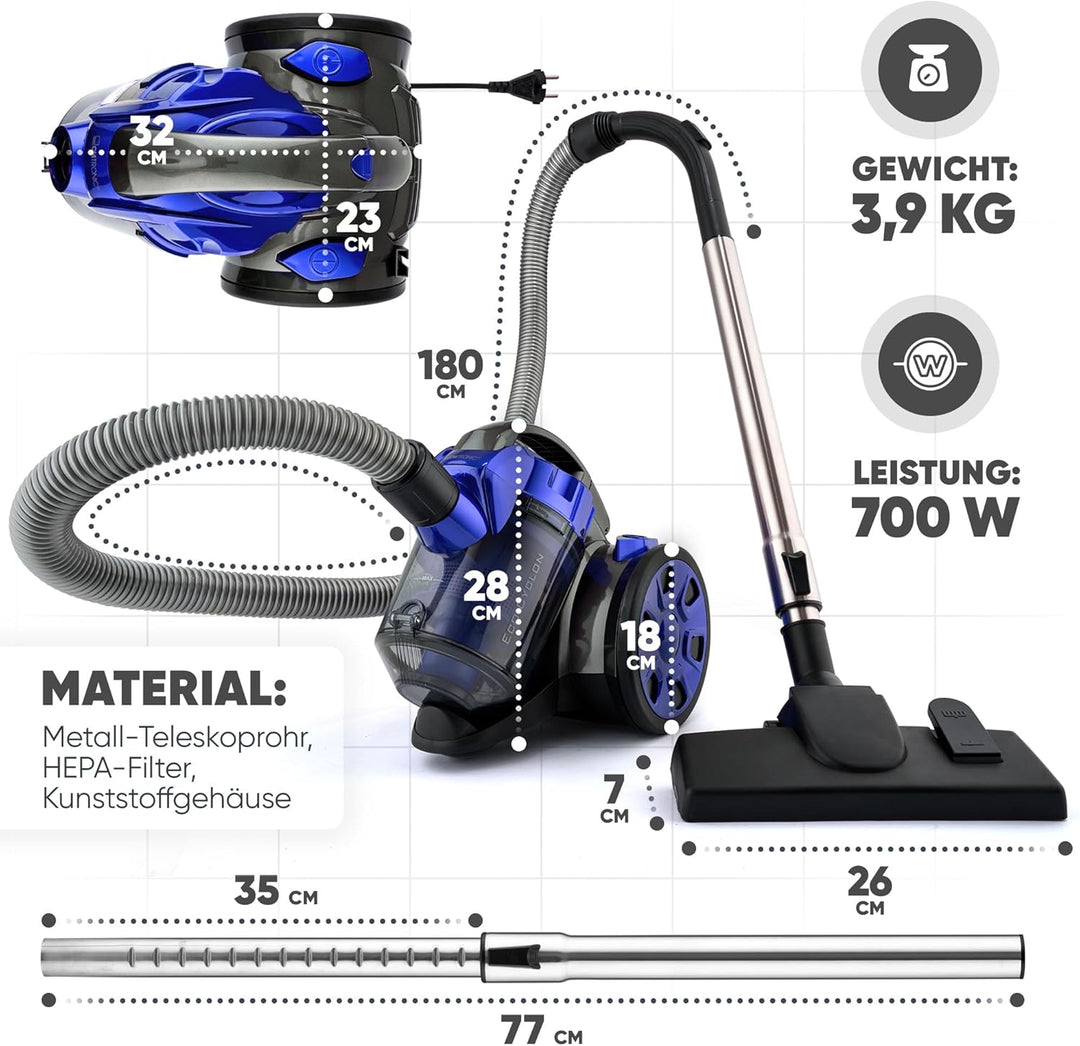 Clatronic® Staubsauger Beutellos | Testsieger Preis/Leistung bei Haus & Garten-Test | Beutelloser St