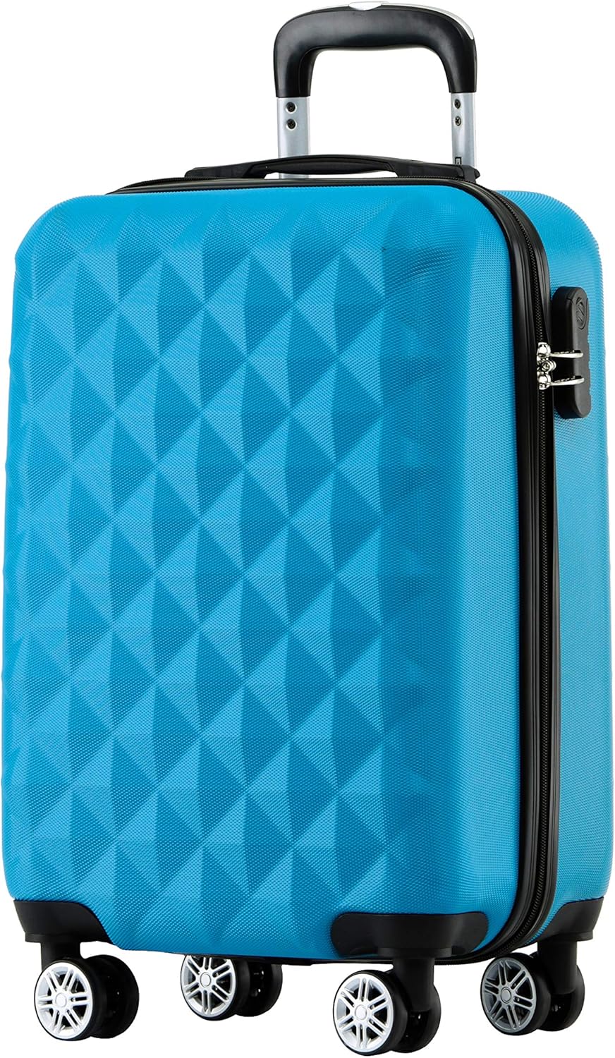 BEIBYE Zwillingsrollen 2066 Hartschale Trolley Koffer Reisekoffer Gepäck M-L-XL-Set (Türkis, M) Türk