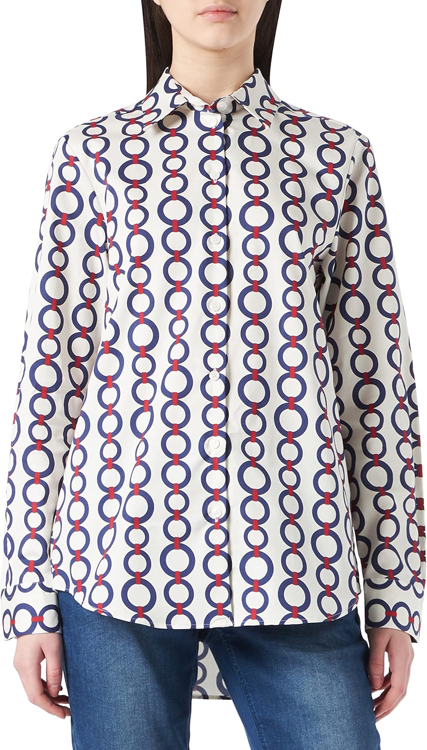 Seidensticker Damen Bluse - Fashion Bluse - Hemdblusenkragen - Langarm - 100% Baumwolle 36 Weiss, 36