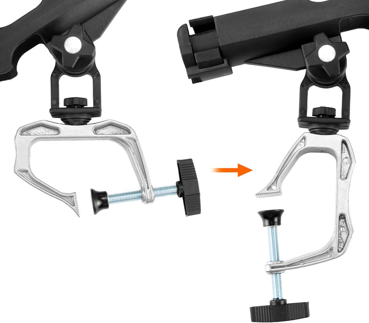 QWORK® 2 Stück Angelrutenhalter für Boote, Fischerboot, Kajak - 360 Grad Einstellbare Rutenhalter -