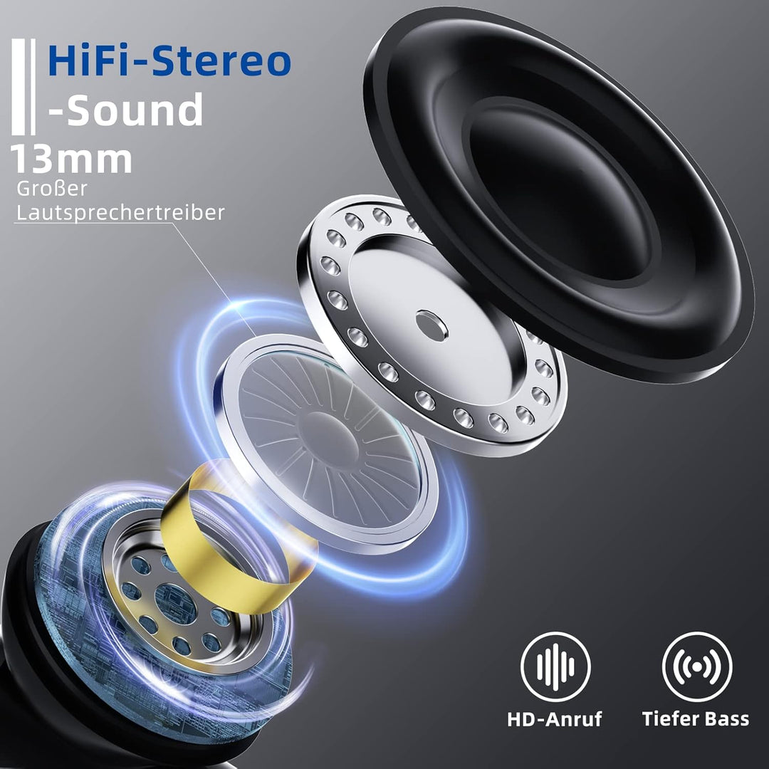 Ulfsaar Bluetooth Kopfhörer, 2023 Neue Kopfhörer Kabellos Bluetooth 5.3 mit HD Mikrofon HiFi Stereo