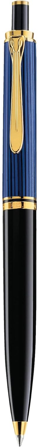 Pelikan Kugelschreiber Souverän 400, Schwarz-Blau, hochwertiger Druckkugelschreiber im Geschenk-Etui