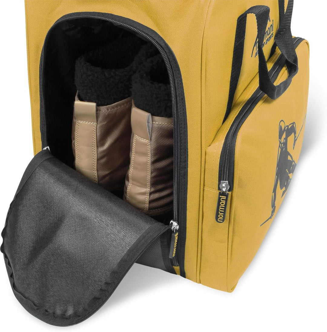 normani Skischuhtasche mit separatem Helmfach und Rucksackfunktion Alpine DEPO Gelb 53 Liter, Gelb 5