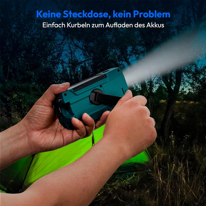 MEDION E66806 Kurbelradio (Solar, Dynamo Handkurbel, Baustellenradio, UKW Radio, Taschenlampe, SOS N