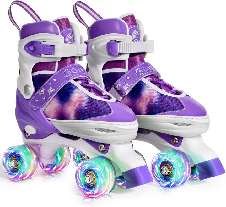 Gonex Verstellbar Rollschuhe, Leuchtenden Rädern Roller Skates für Mädchen Jungen Kinder Erwachsene