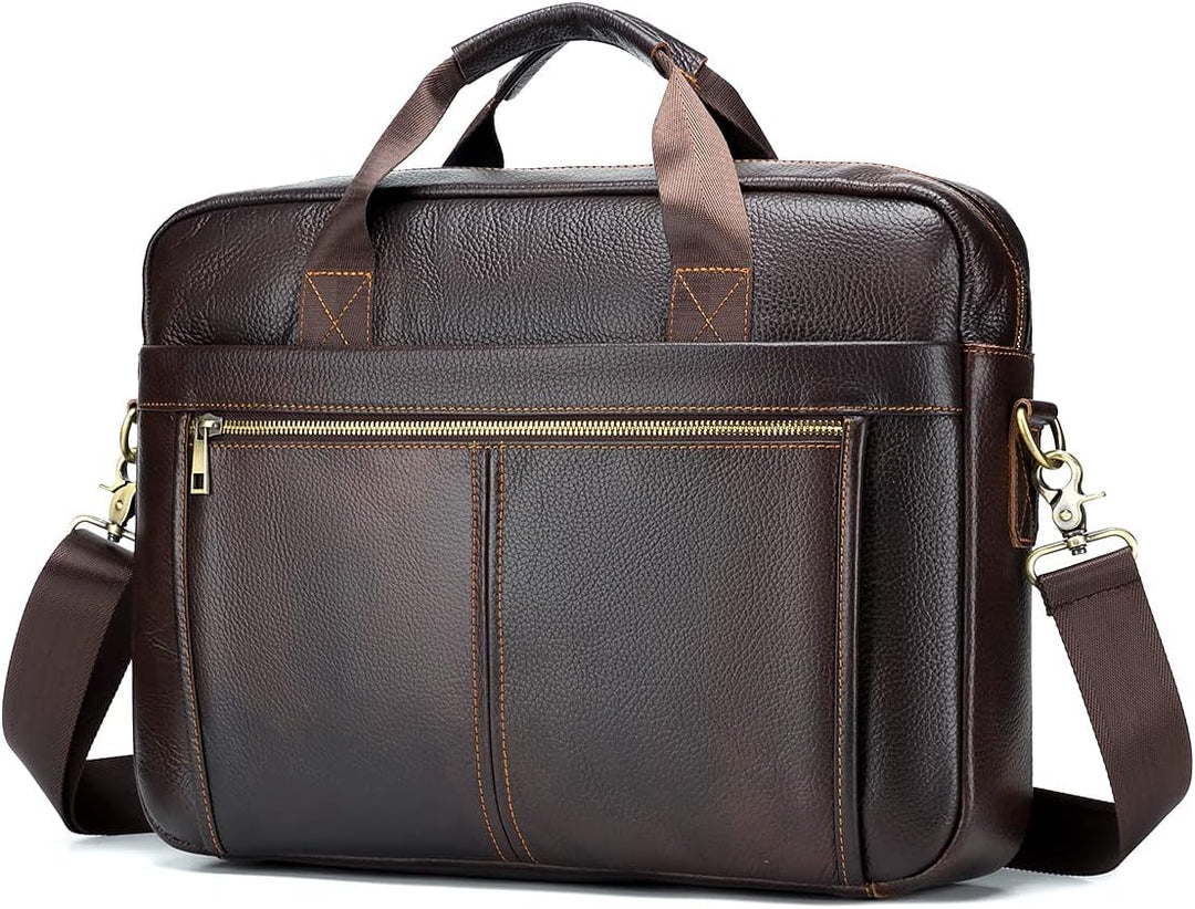 SPAHER Laptoptasche 15.6 Zoll Aktentasche Herren Business Tasche Arbeitstasche Herren Echtleder Tasc