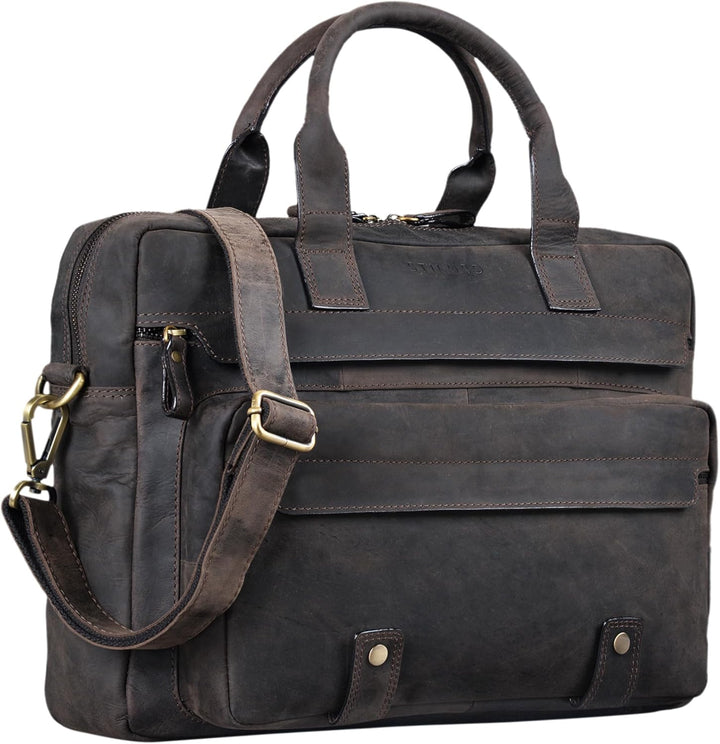 STILORD 'Leander' Umhängetasche Leder Gross Arbeitstasche Aktentasche Business Herren und Damen 15.6