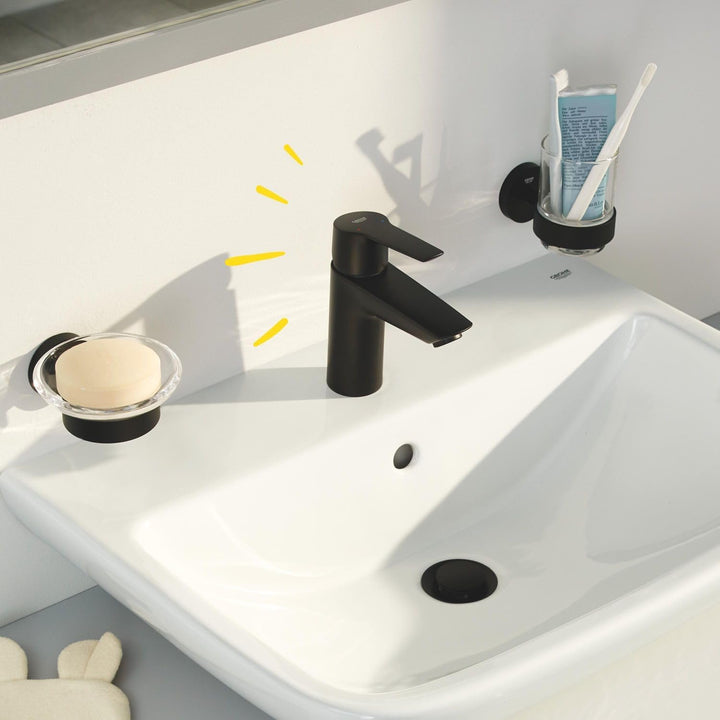GROHE Start - Einhand-Waschtischbatterie (wassersparend, S-Size, mit Temperaturbegrenzer), matt schw