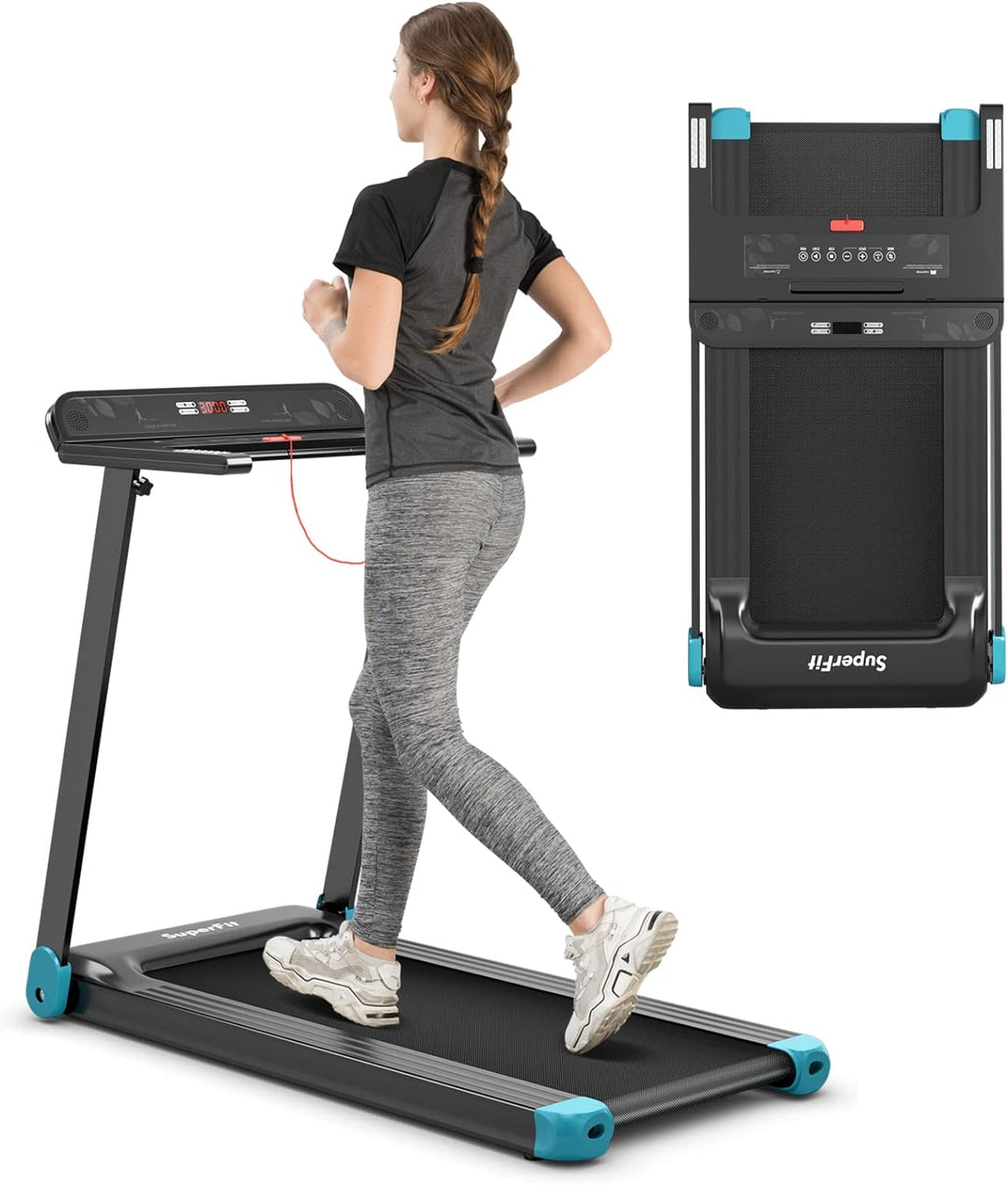 COSTWAY Elektrisches Laufband App-kontrolliert | Bluetooth | 3 Modi 12 voreingestellte Programme | L