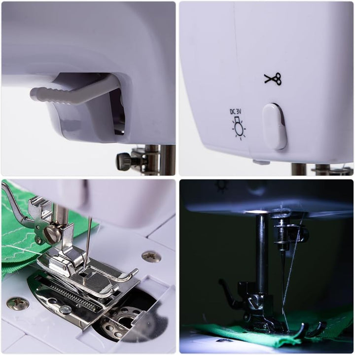 Elektrische tragbare Nähmaschine für Anfänger, Mini-Nähmaschine für Erwachsene mit 12-Stichmuster-Nä