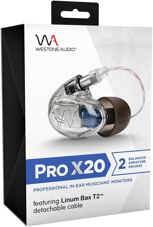Westone Audio Pro X10 Professional Single Balanced Armature Driver IEM Kopfhörer mit Linum BAX T2 ab