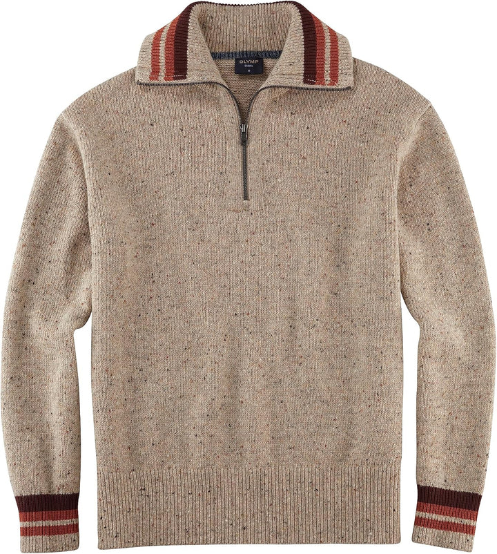 OLYMP Herren Strickpullover Casual Strick,Uni,Regular fit M Beige 21, M Beige 21